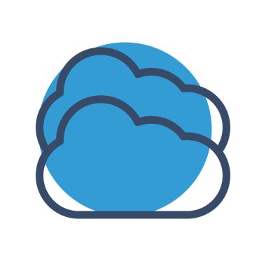 Beyaz arkaplanda düz bulut simgesi