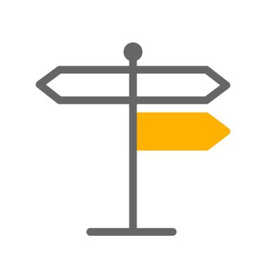 Beyaz arkaplanda vektör yönündeki düz simge