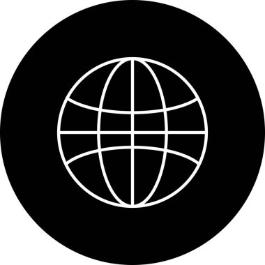 İnternet için gölgeleri olan siyah çemberdeki vektör simgesi