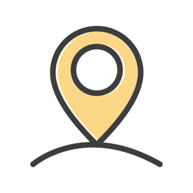 Beyaz arkaplanda vektör konumu düz simgesi