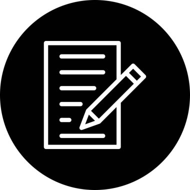 Kalem simgesi ve vektör illüstrasyonlu pano