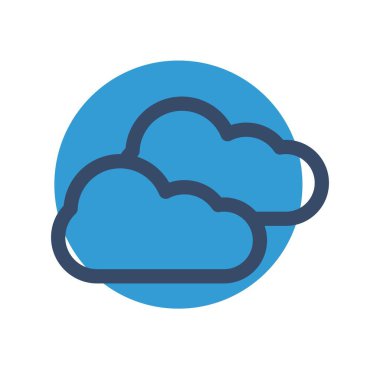 vektör Bulut düz simgesi