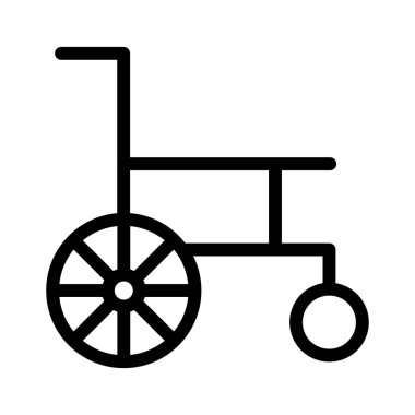 tekerlekli sandalye çizgisi vektör simgesi