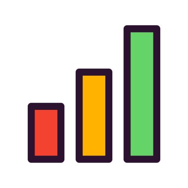 Beyaz arkaplan üzerindeki Graph düz simgesi