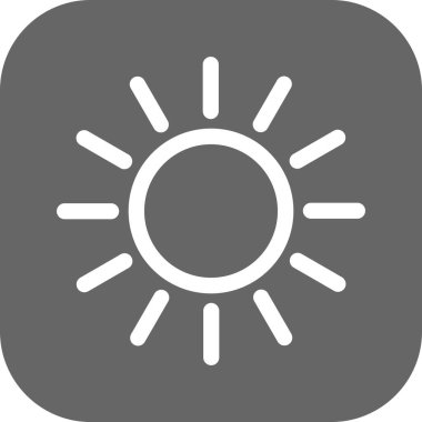  Beyaz arkaplandaki vektör Sun düz simgesi