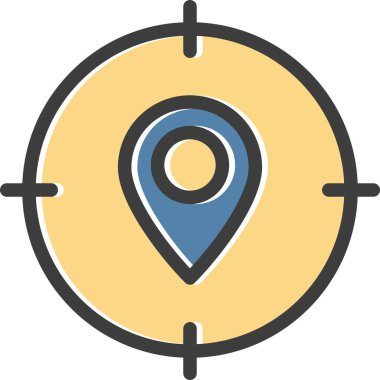 Vektör hedef düz simgesi