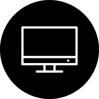 bilgisayar simgesi vektörü siyah arkaplanda izole edildi