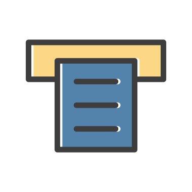 Beyaz arkaplanda düz ATM simgesi