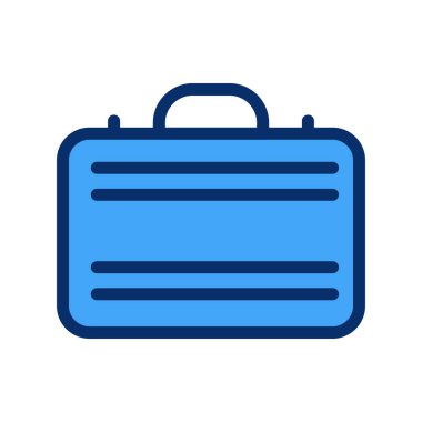 Düz renkli evrak çantası simgesi. seyahat çantası