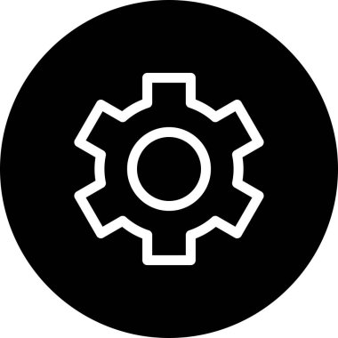 Beyaz arkaplanda Cog düz simgesi