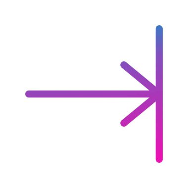 Beyaz arkaplanda sağ düz simge