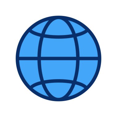 Beyaz arkaplanda Küresel düz simge