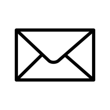 Beyaz arkaplanda vektör mesajı düz simgesi