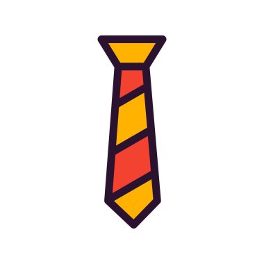 Kravat simgesi beyaz arkaplanda izole edilmiş. giyim sembolü vektör illüstrasyonu.