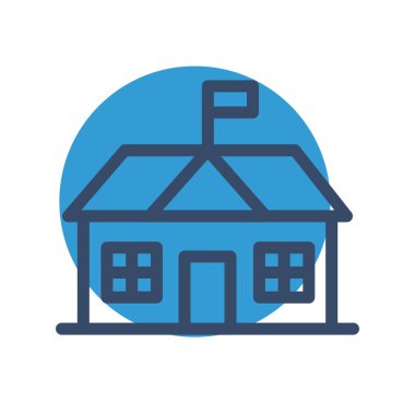 Beyaz arka planda izole edilmiş ev simgesi. yaz sembolü çizimi.