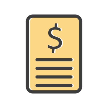 Beyaz arkaplanda vektör Bill düz simgesi