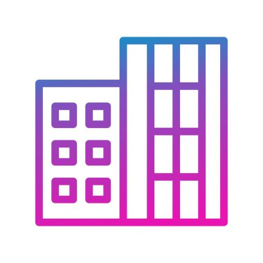 bina simgesi beyaz arkaplanda izole edilmiş. vektör illüstrasyonu