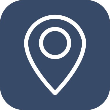 Beyaz arkaplanda vektör Konumu düz simgesi