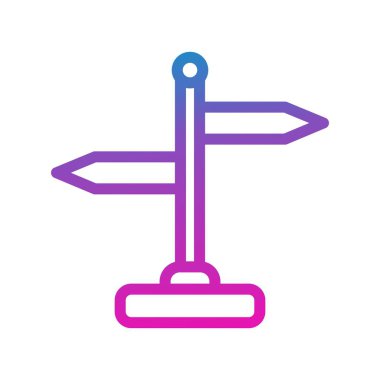 Beyaz arkaplanda vektör yönündeki düz simge