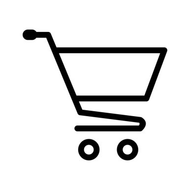 Alışveriş arabası simgesi, vektör illüstrasyonu