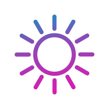  Beyaz arkaplandaki vektör Sun düz simgesi