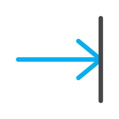 Beyaz arkaplanda sağ düz simge