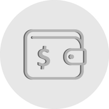 Beyaz arkaplanda vektör cüzdanı düz simgesi