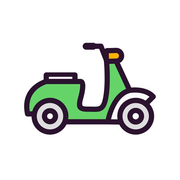 Scooter Icon Flat Color Style Vector Illustration — Stock Vector