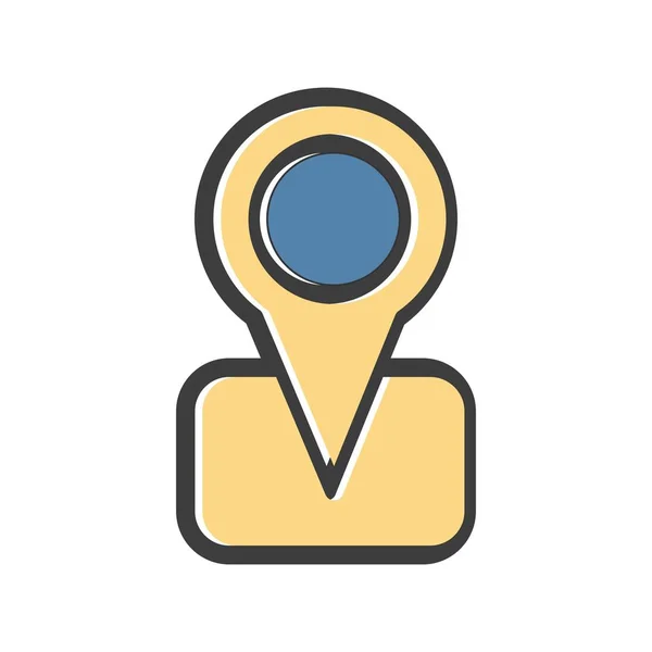 Vector Locatie Plat Pictogram Witte Achtergrond — Stockvector