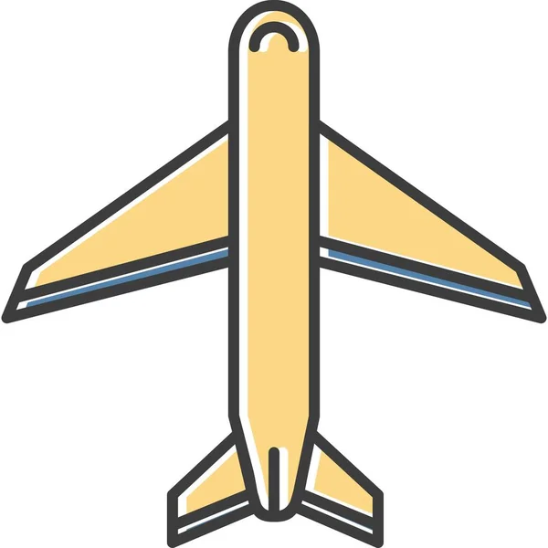 漫画飛行機のベクトル図です — ストックベクタ