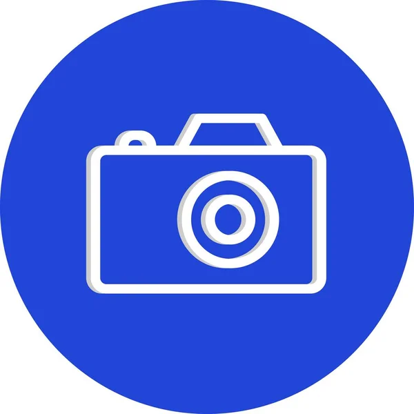 ベクトルカメラフラットアイコン白の背景 — ストックベクタ