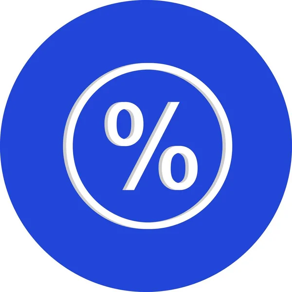 Vector Porcentaje Icono Plano Sobre Fondo Blanco — Vector de stock