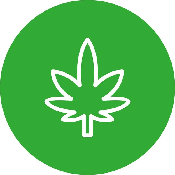 Vector Marihuana Flach Symbol — Stockvektor