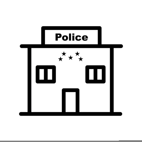 Vector Estación Policía Icono — Vector de stock