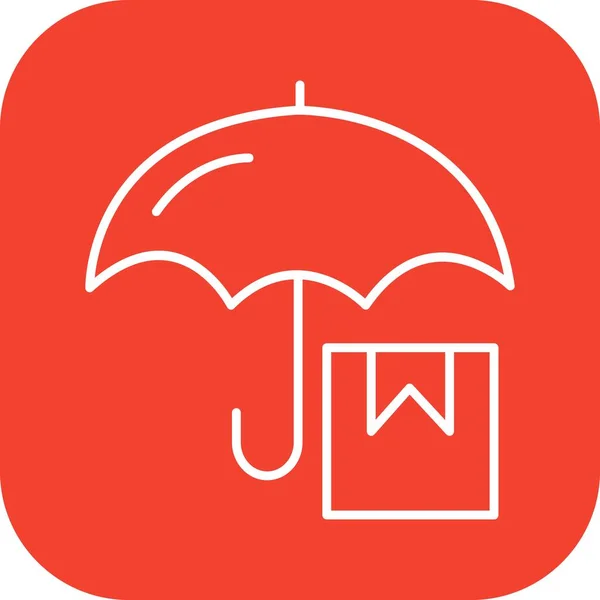 Vector Illustration Red Umbrella Icon — Stock Vector