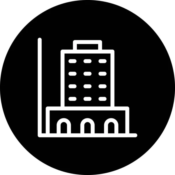 Vektor Gebäude Symbol Auf Weißem Hintergrund — Stockvektor