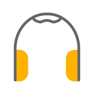 Beyaz arkaplanda vektör kulaklık düzlüğü simgesi