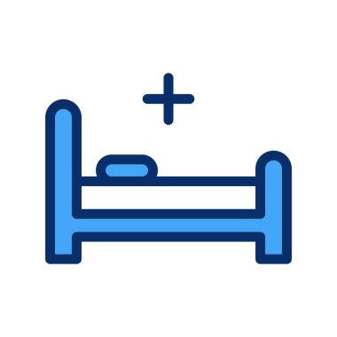 vektör hastane yatak simgesi 
