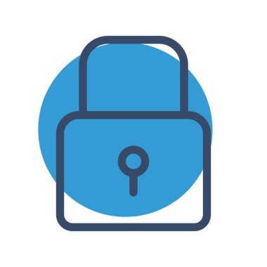 Beyaz arkaplanda düz simge kilitle