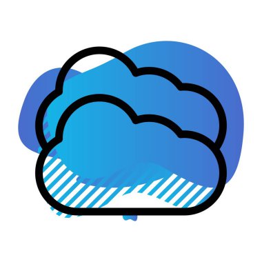 Beyaz arkaplanda düz bulut simgesi