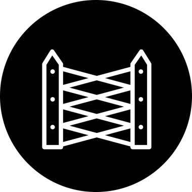 Ahşap çit simgesinin vektör çizimi