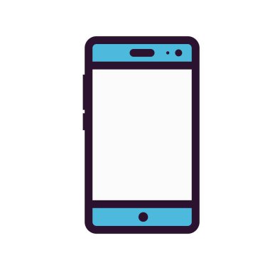Akıllı telefon simgesi. Cep telefonu cihaz teknolojisi ve elektronik tema. Yalnız tasarım. vektör illüstrasyonu