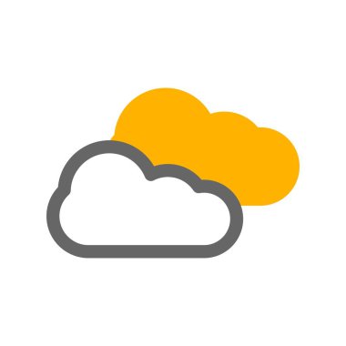 Beyaz arkaplanda düz bulut simgesi