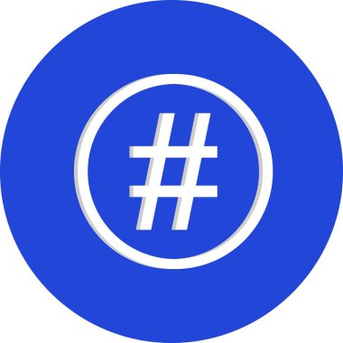 Beyaz arkaplanda Hash vektörü düz simgesi