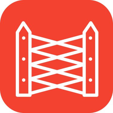 Kırmızı ve beyaz simgenin vektör illüstrasyonu