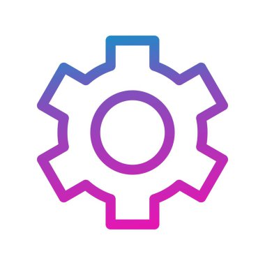 Beyaz arkaplanda Cog düz simgesi