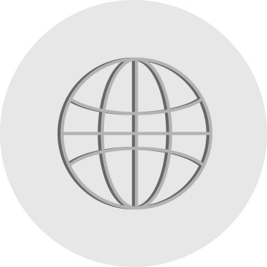 Beyaz arkaplanda Küresel düz simge