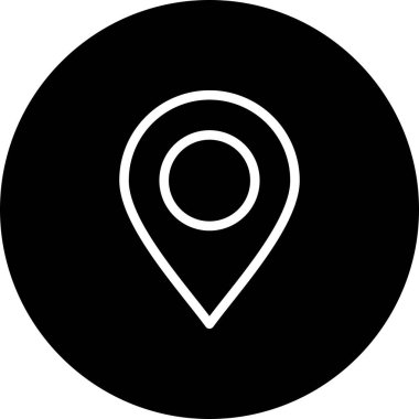 Beyaz arkaplanda vektör konumu düz simgesi