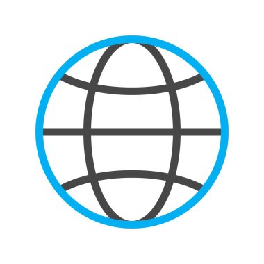 Beyaz arkaplanda Küresel düz simge