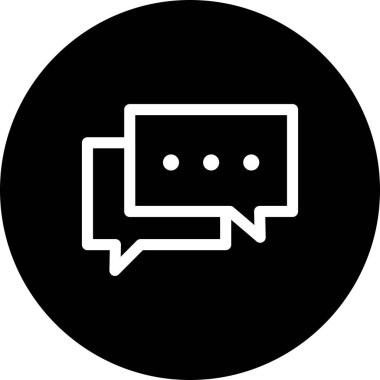 Beyaz arkaplanda Chat düz simgesi